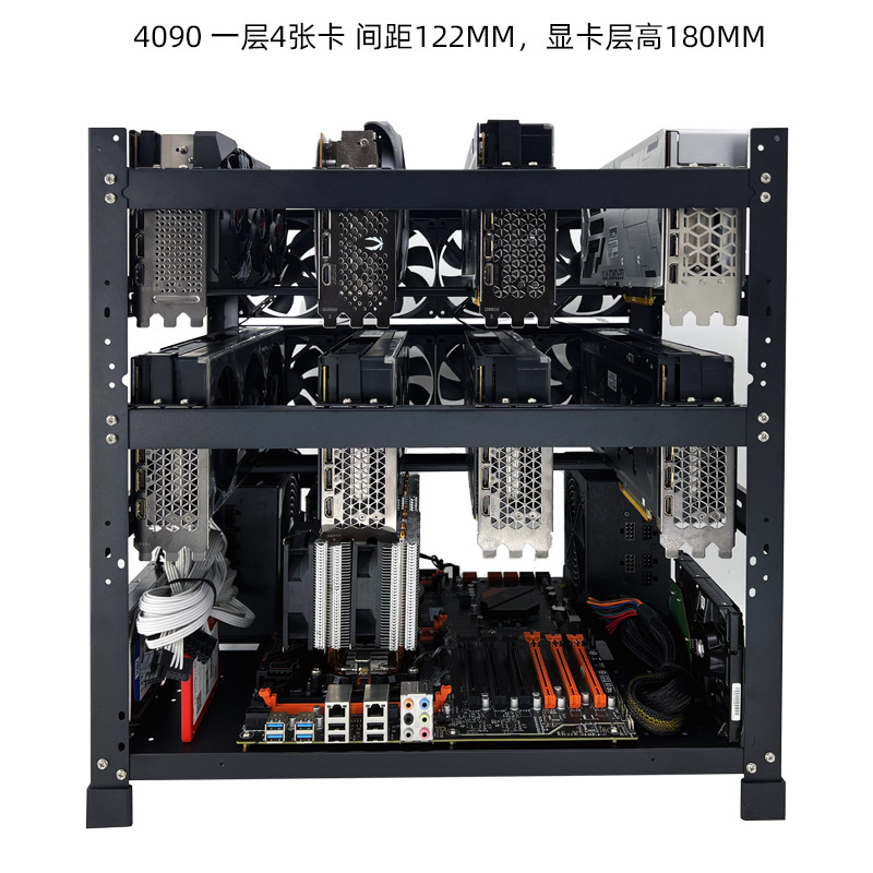 Gpu Mining Rig Frame 8 Gpu - رف GPU قابل للتكديس مفتوح الهواء
