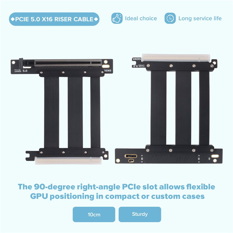 كابل تمديد PCIe 5.0 X16 بطول 1 - مراجعة Pcie 5.0 Gpu Riser Cable وسعره