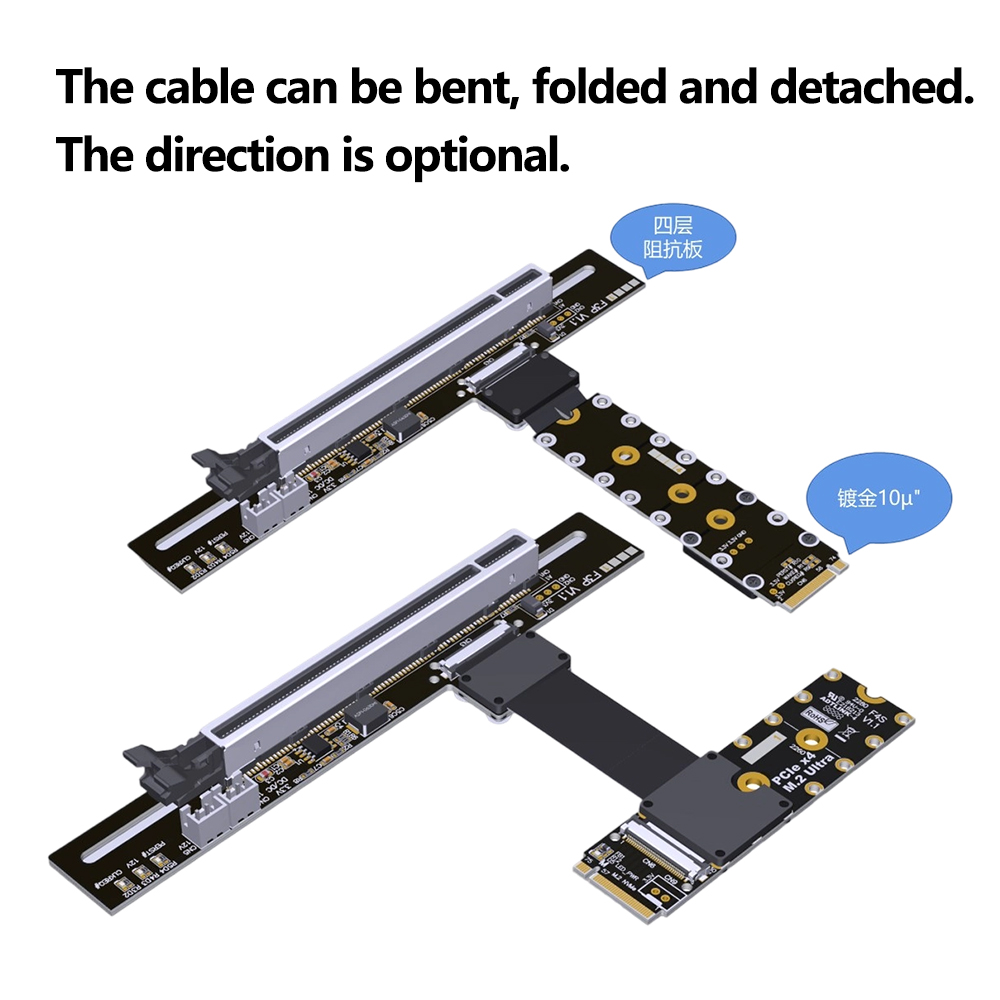 PCIe 5.0 X16 إلى M.2 NVMe Key  - مراجعة Pcie 5.0 Gpu Riser Cable وسعره